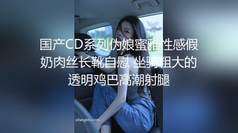 国产CD系列伪娘蜜雅性感假奶肉丝长靴自慰 坐骑粗大的透明鸡巴高潮射腿