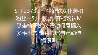 STP23732 学生嫩妹女仆装和粉丝一对一视频  开档网袜M腿坐椅子掰穴 震动假屌插入多毛小穴 骑乘假屌自己动伸缩浪叫