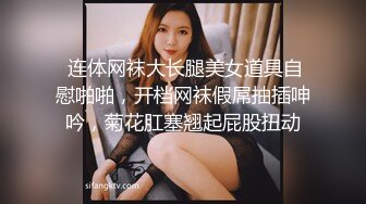  连体网袜大长腿美女道具自慰啪啪，开档网袜假屌抽插呻吟，菊花肛塞翘起屁股扭动